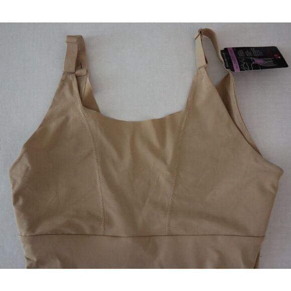 Maidenform Singlet Sleek Smoothers Sz S Beige All-Over Solutions Body Shaper - Picture 3 of 8